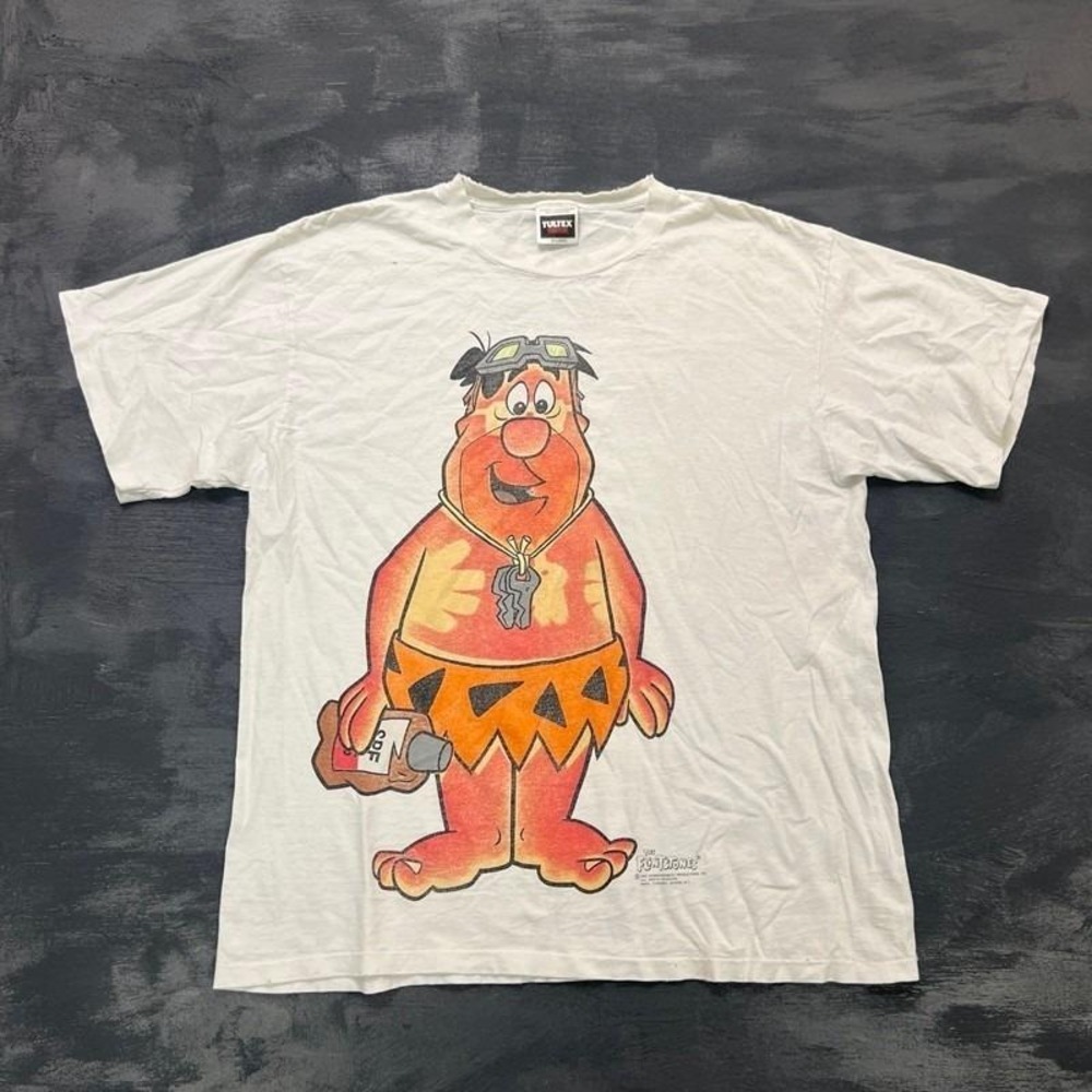 Vintage The Flintstones Shirt Mens XL White 1990s Fred Flintstone